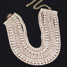 Radiant Allure Multi - Layer Rhinestone Choker - Gold - Palazzo Couture Online