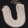 Radiant Allure Multi-Layer Rhinestone Choker - Gold for women - fashion jewelry by Palazzo Couture