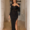 Radiant Allure Rhinestone Maxi Dress - Black - Palazzo Couture Online
