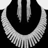 Radiant Cascade Rhinestone Collar Set - Silver for women - fashion jewelry by Palazzo Couture
