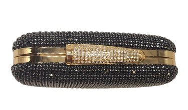 Luxury evening clutch with black and gold accents