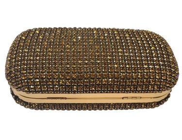 Radiant Elegance gold crystal clutch - stylish purse for going out