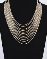 Radiant Luxe Rhinestone Layered Necklace - Gold - women's statement jewelry