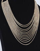 Radiant Luxe Rhinestone Layered Necklace - Gold - Palazzo Couture Online