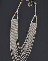 Radiant Luxe Rhinestone Layered Necklace - Gold - Palazzo Couture Online