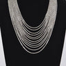 Radiant Luxe Rhinestone Layered Necklace - Silver - Palazzo Couture Online