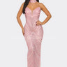 Radiant Pearl Mesh Gown Maxi Dress side view highlighting floor-length hemline