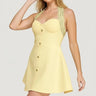 Radiant Regal Crystal-Trim Mini Dress - Butter side view highlighting short hemline