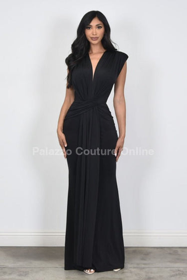 Radiant Starlight Maxi Dress (Black) - Palazzo Couture Online