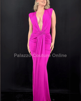 Radiant Starlight Maxi Dress (Fuchsia) - Palazzo Couture Online