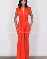Radiant Starlight Maxi Dress (Orange Burnt) - Palazzo Couture Online