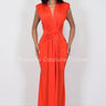 Radiant Starlight Maxi Dress (Orange Burnt) front view showing full-length maxi silhouette
