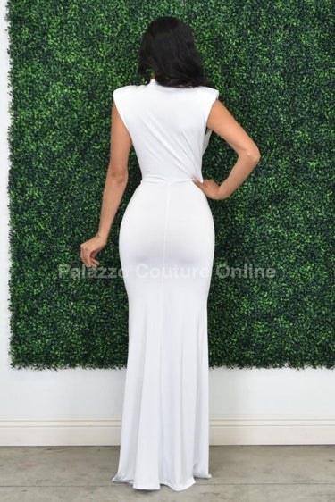 Radiant Starlight Maxi Dress (White) - Palazzo Couture Online