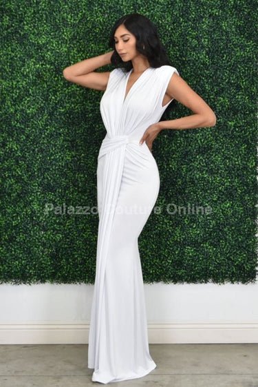 Radiant Starlight Maxi Dress (White) - Palazzo Couture Online