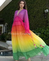 Women's  maxi dress pleated style back view