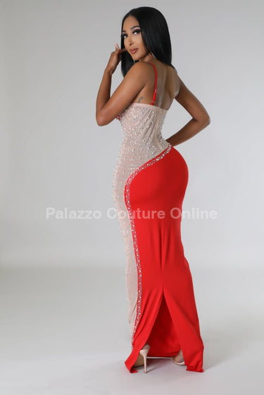 Rasha Dress Red - Palazzo Couture Online