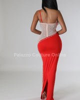 Rasha Dress Red - Palazzo Couture Online