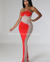 Rasha Dress Red - Palazzo Couture Online