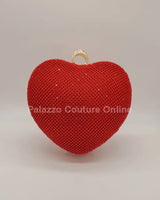 Red Heart Clutch – Rhinestone Sparkle Evening for women - bag by Palazzo Couture