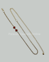 Red heart Rhinestone Chain Belt (Gold) - Palazzo Couture Online