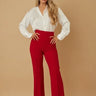 Return to Me Wide Pants (Red) – High Waist Red Wide Pants - front view