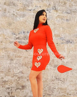 Women's Red skirt set matching style back view