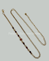 Red Tear Rhinestone Chain Belt (Gold) for women - fashion belt by Palazzo Couture
