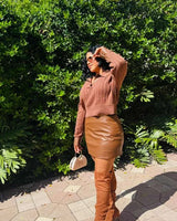 Refined Luxe Sweater & Skirt Set front view showing complete two piece skirt set