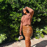 Refined Luxe Sweater & Skirt Set front view showing complete two piece skirt set