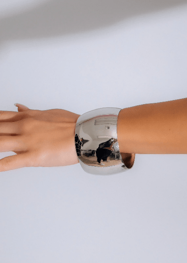 Reflective Elegance Bangle (Silver) - Palazzo Couture Online