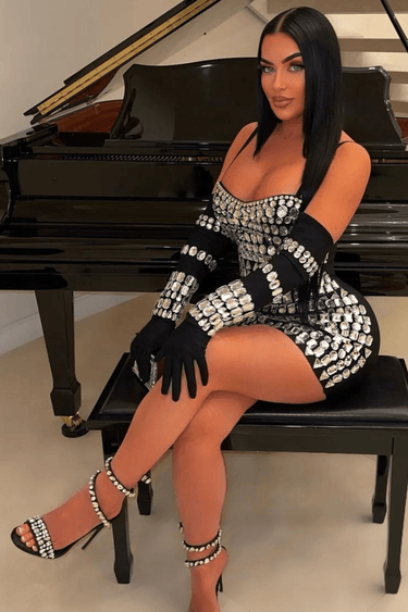 Reflective Razzle Mini Dress - Palazzo Couture Online