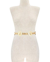 Regal Greek Coin Linked Metal Belt (Gold) - Palazzo Couture Online