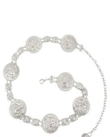 Regal Greek Coin Linked Metal Belt (Gold) - women's statement waist belt accessory