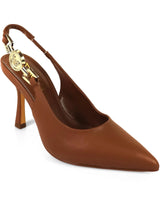 Regal Medallion Jocelyn Slingback Heel- Mocha for women - stylish heels by Palazzo Couture