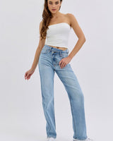 Repositioned Rise Dad Jean - Light Denim - Palazzo Couture Online