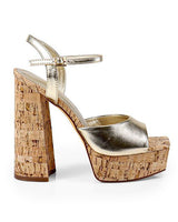 Platform Wedges with cork heel and lace-up closure