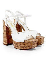 Close-up of platform sole and White upper