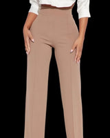 Return to Me Wide Pants (Khaki) close up of stylish fabric and construction detail