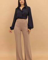 Return to Me Wide Pants (Khaki) front view showing pants fit and silhouette