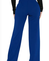 Return to Me Wide Pants (Royal) close up of stylish fabric and construction detail