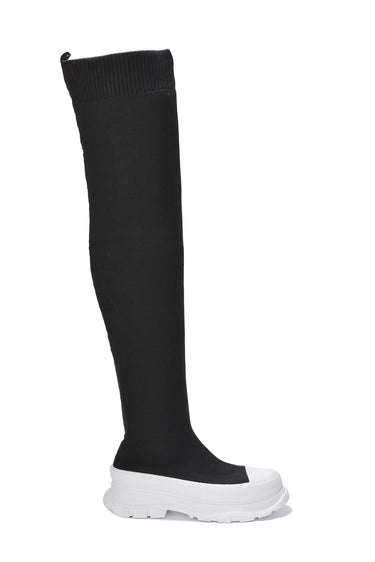 Revolution Over The Knee Boots (Black) - Palazzo Couture Online