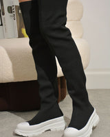 Revolution Over The Knee Boots (Black) - Palazzo Couture Online