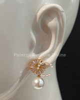 Rhine & C Pearl Drop Earrings (Gold) - Palazzo Couture Online
