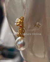 Rhine & C Pearl Drop Earrings (Gold) - Palazzo Couture Online