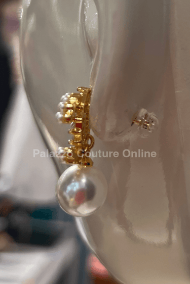 Rhine & C Pearl Drop Earrings (Gold) - Palazzo Couture Online