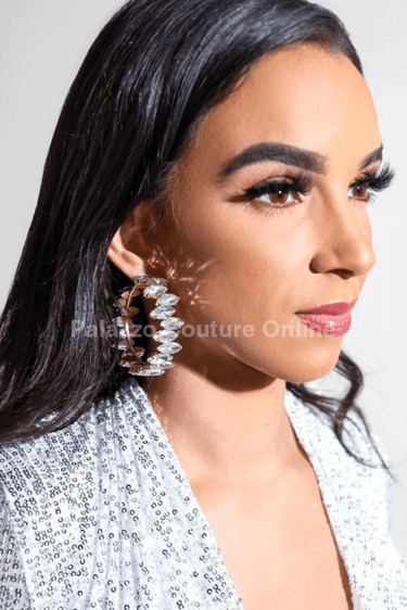 Rhinestone Bold Hoops - Palazzo Couture Online