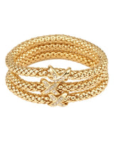 Rhinestone Caviar Multi Stackable  Bracelet (Gold) for women - fashion jewelry by Palazzo Couture