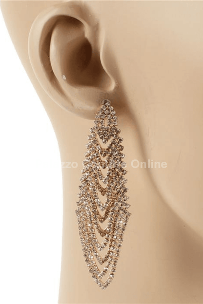Rhinestone Chandelier Earring One Size / Gold Earrings