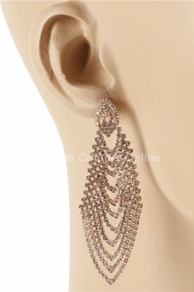 Rhinestone Chandelier Earring One Size / Rose Gold Earrings
