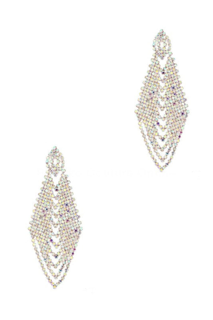 Rhinestone Chandelier Earring One Size / Silver/Ab Earrings